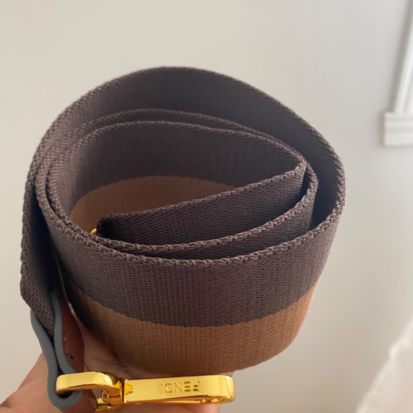 Canvas embroidered Fendi baguette bag - Picture 6 of 8